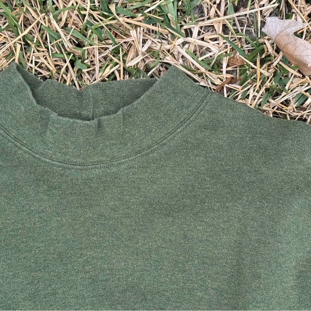 St. John’s Bay Men’s XL Forest Green Quarter Turtleneck | Long Sleeve | XL